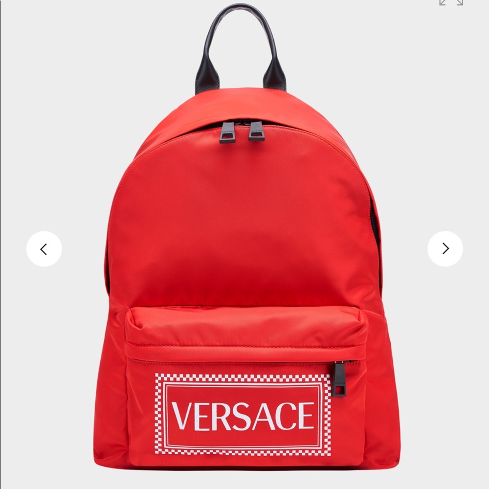 Versace 90s Vintage Logo Backpack RED